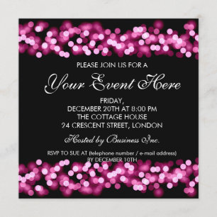 Elegant Party-inbjudan Rosa Hollywood Glam Inbjudningar