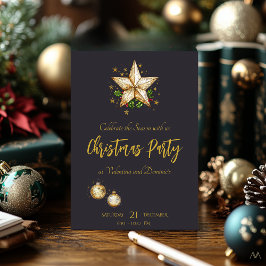 Elegant Party julafton med stjärna Inbjudningar