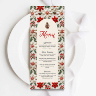 Elegant Party Red Blommigt Meny