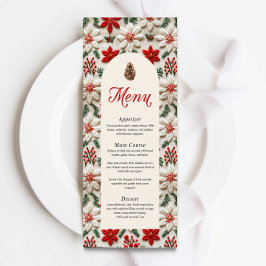 Elegant Party Red Blommigt Meny