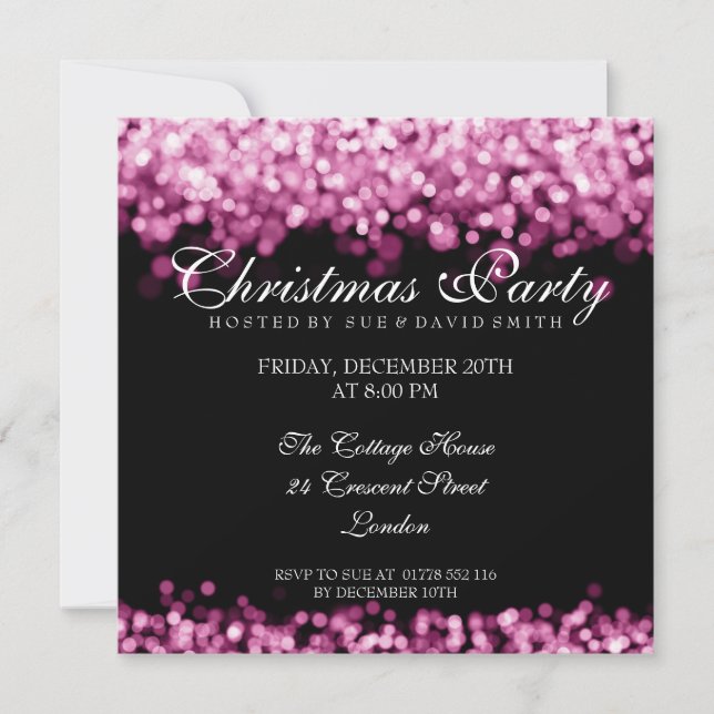 Elegant Party Rosa Shiming Ljus Inbjudningar (Framsida)