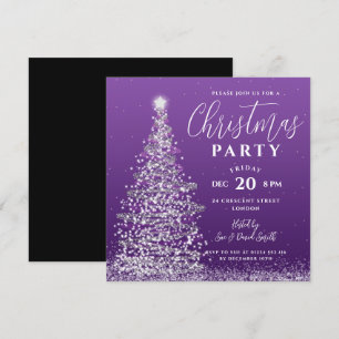 Elegant Party Silver Helgdag vid Lilan vid Julgran Inbjudningar