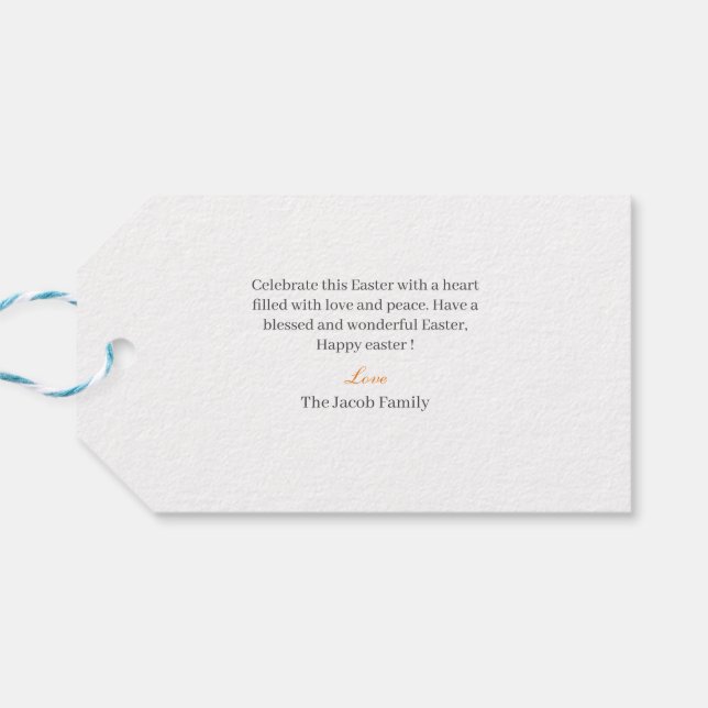 Elegant Påsk Blommigt Calligraphy Christian Kor Presentetikett (Baksidan Horisontell)