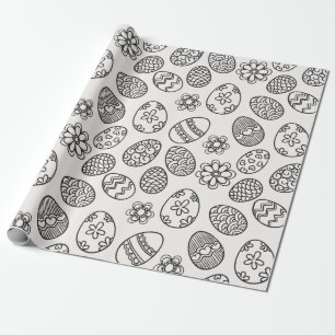 Elegant påskäggblommönster som slår in papper presentpapper