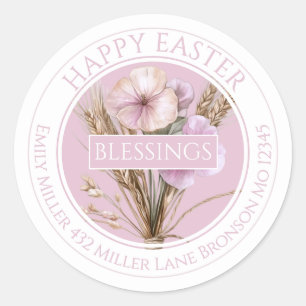 Elegant påskblomsterdesign  runt klistermärke