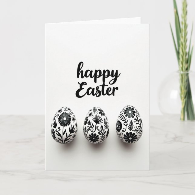 Elegant Påskhälsningskort med Blommotiv Kort (Framsida)