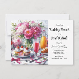 Elegant Påsklilja Blommig Födelsedagsbrunch Inbjudningar
