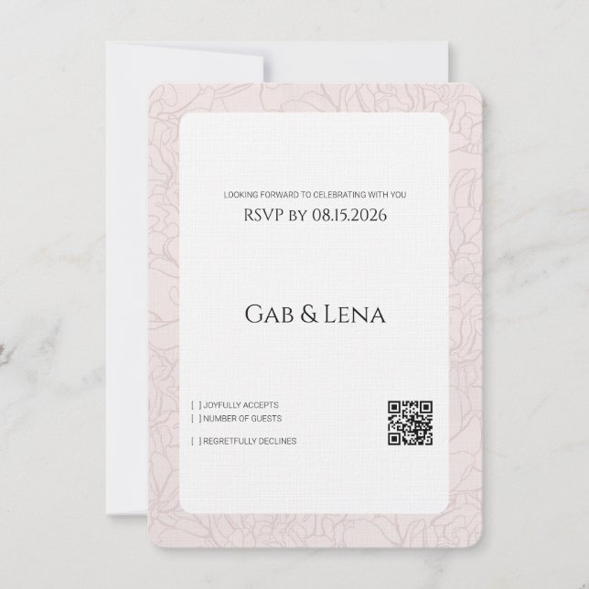 Elegant Påsklilja Rosa Blommig Bröllops-RSVP-kort  (Framsida)