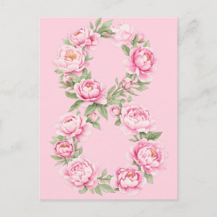 Elegant Påskliljeillustration för 8 mars Helg Vykort