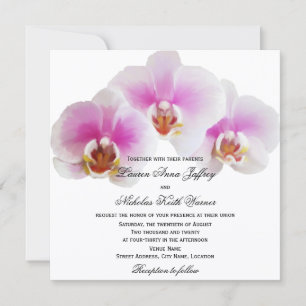 Elegant Paskriven Orchids Bröllop Inbjudningar