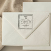 Elegant passerade ram Monogram-Returadressen