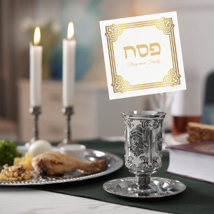Elegant Passover White och Guld Pappersservett