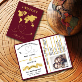 Elegant Passport-bröllopsinbjudan - resdesign Inbjudan