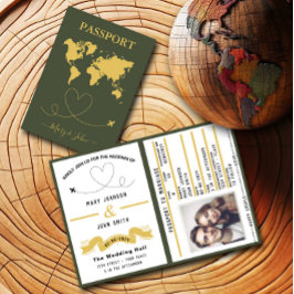 Elegant Passport-bröllopsinbjudan - resdesign Inbjudan