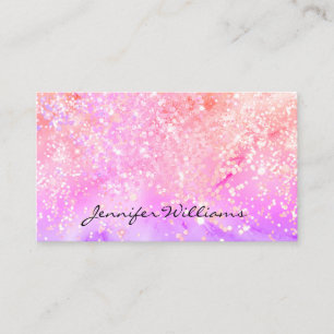 Elegant Pastel Alcohol Bläck HoloGraph Glitter Bus Visitkort