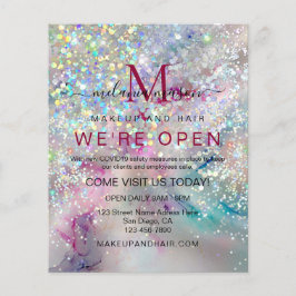 Elegant Pastel Alcohol Bläck HoloGraph Glitter Flygblad