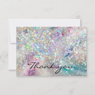 Elegant Pastel Alcohol Bläck HoloGraph Glitter Tack Kort