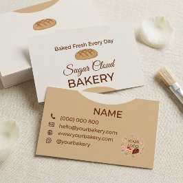 Elegant Pastel Bageri Sugar Cloud Bakery Visitkort