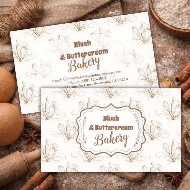 Elegant Pastel Bakery Branding Visitkort (Skapare uppladdad)