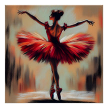 Elegant Pastel Ballerina i Red Tutu