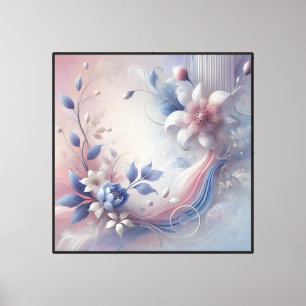 Elegant Pastel Blommigt Abstrakt Canvas Wall Art