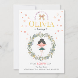 Elegant Pastel Blommigt Ballet Birthday Design Inbjudningar