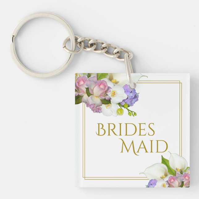 Elegant Pastel Blommigt Bridesmaid Wedding Favor (Framsidan)
