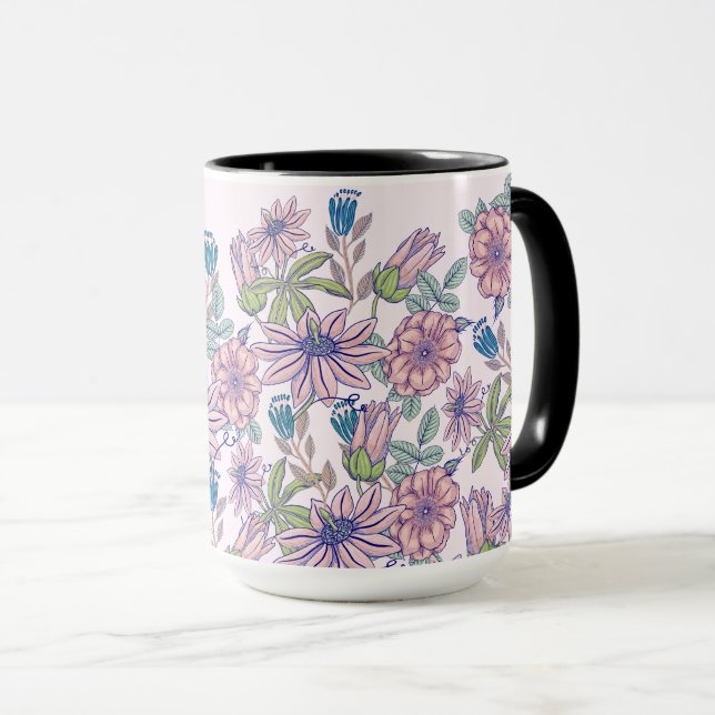 Elegant Pastel Blommigt Dream Garden Mugg (Framsida höger)