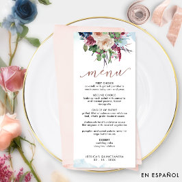 Elegant Pastel Blommigt Quinceañera Menu Meny
