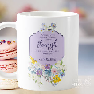 Elegant Pastel Blommigt Scripture VERSE Personli Kaffemugg