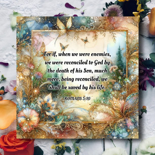 Elegant Pastel Blommigt Watercolor Scripture Påsk Julkort