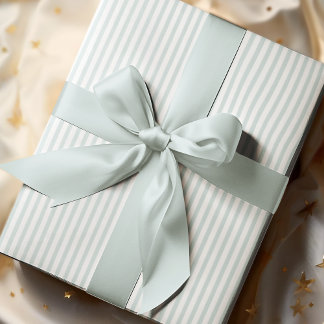 Elegant Pastel Blue och White Thin Rand Presentpapper