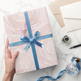 Elegant Pastel Blush Rose Wave Abstract Pattern Presentpapper