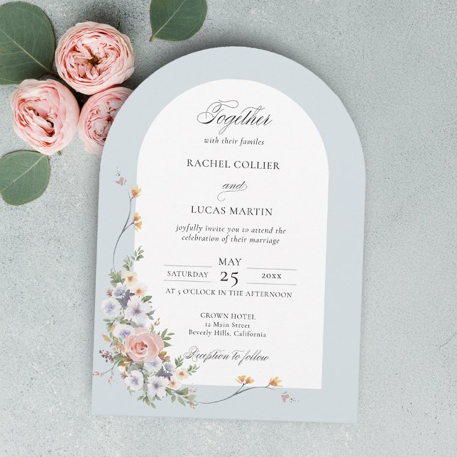 Elegant Pastel Boho Blommigt Arch Inbjudningar (Skapare uppladdad)