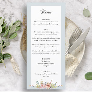 Elegant Pastel Boho Blommigt Calligraphy Meny