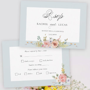 Elegant Pastel Boho Blommigt Calligraphy OSA Kort