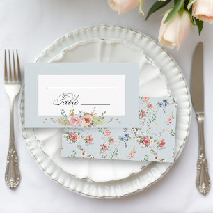 Elegant Pastel Boho Blommigt Calligraphy Placeringskort