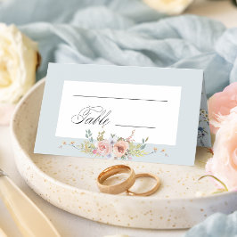 Elegant Pastel Boho Blommigt Calligraphy Placeringskort