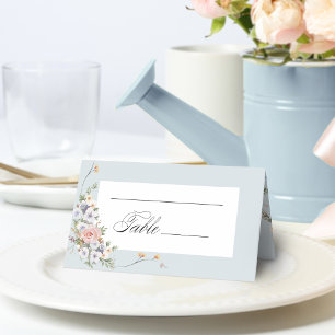 Elegant Pastel Boho Blommigt Calligraphy Placeringskort