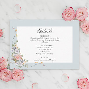 Elegant Pastel Boho Blommigt Calligraphy Tilläggskort