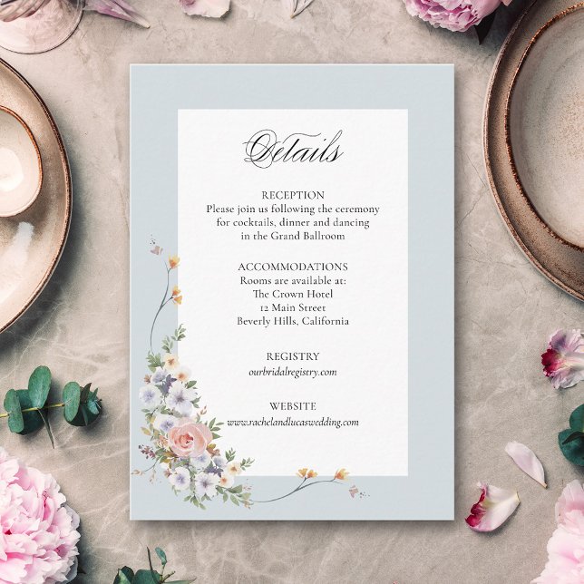 Elegant Pastel Boho Blommigt Calligraphy Tilläggskort (Skapare uppladdad)