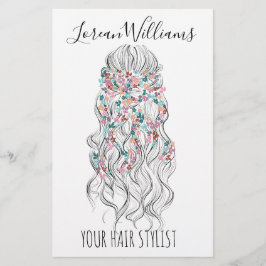 Elegant Pastel Bride Vågigt Blommigten Hair Stylin Flygblad