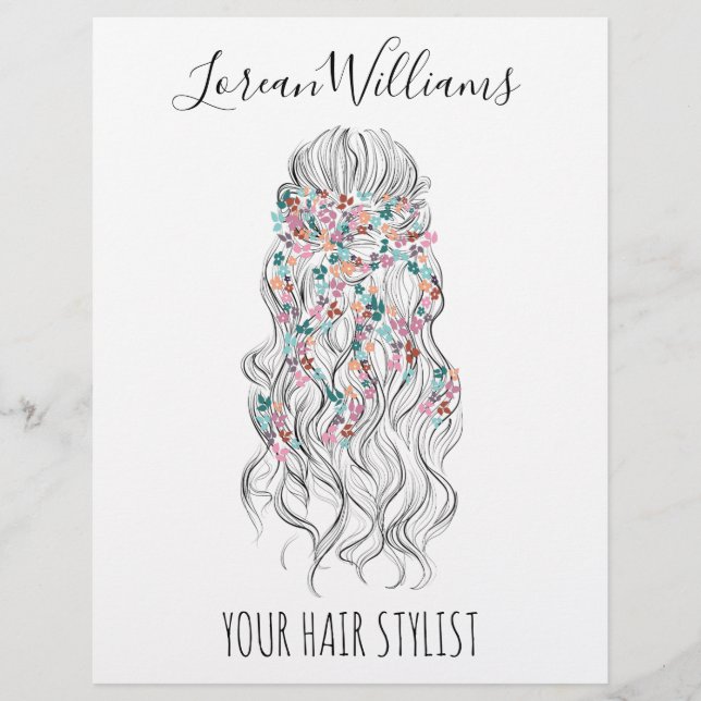 Elegant Pastel Bride Wavy Hair Styling Floral  Reklamblad (Framsidan)
