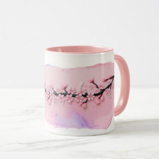 Elegant Pastel Cherry Blommar Mugg