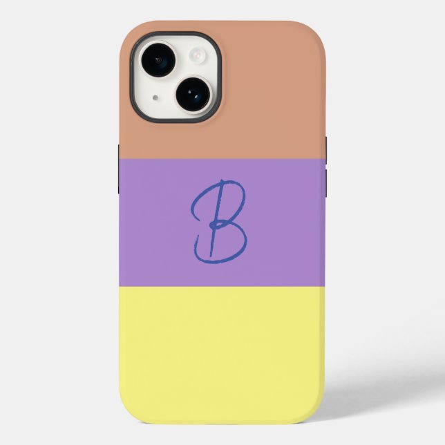 Elegant Pastel Colorblock Monogram Initial Brev (Baksida)