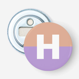 Elegant Pastel Colorblock Monogram Initial Brev Flasköppnare