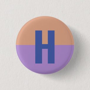 Elegant Pastel Colorblock Monogram Initial Brev Knapp