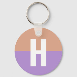 Elegant Pastel Colorblock Monogram Initial Brev Nyckelring
