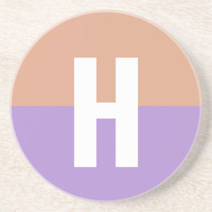 Elegant Pastel Colorblock Monogram Initial Brev Underlägg