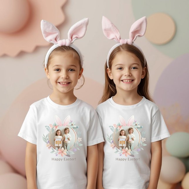 Elegant Pastel Easter Photo T-Shirt for Kids (Skapare uppladdad)